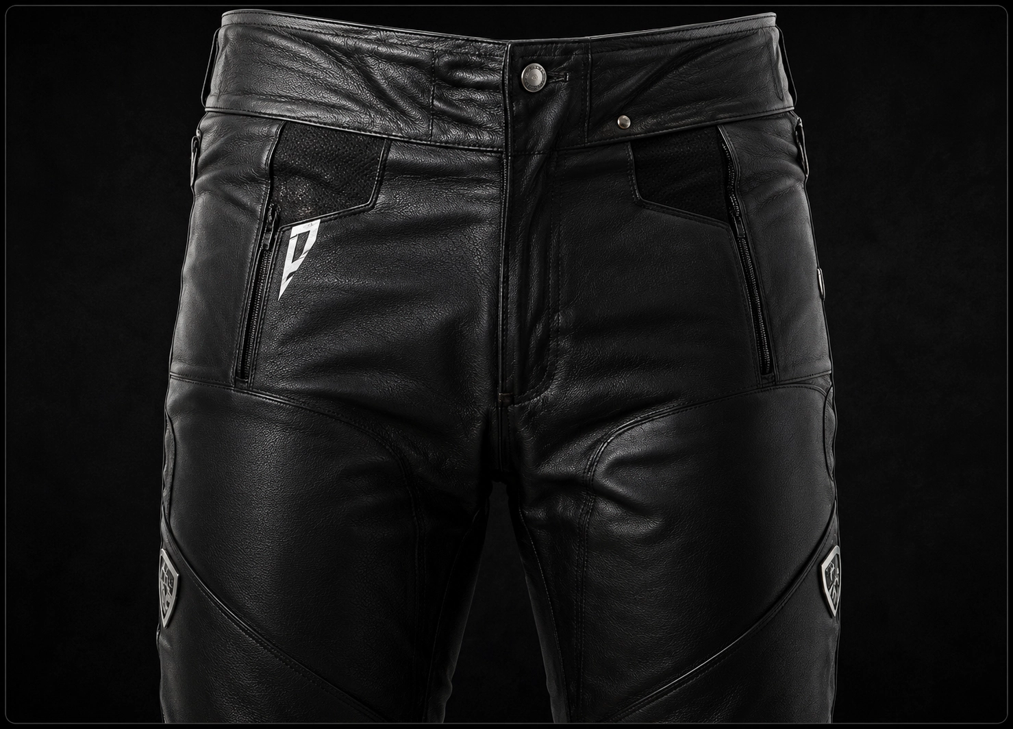 Motorcycle leather riding pants designed for safety