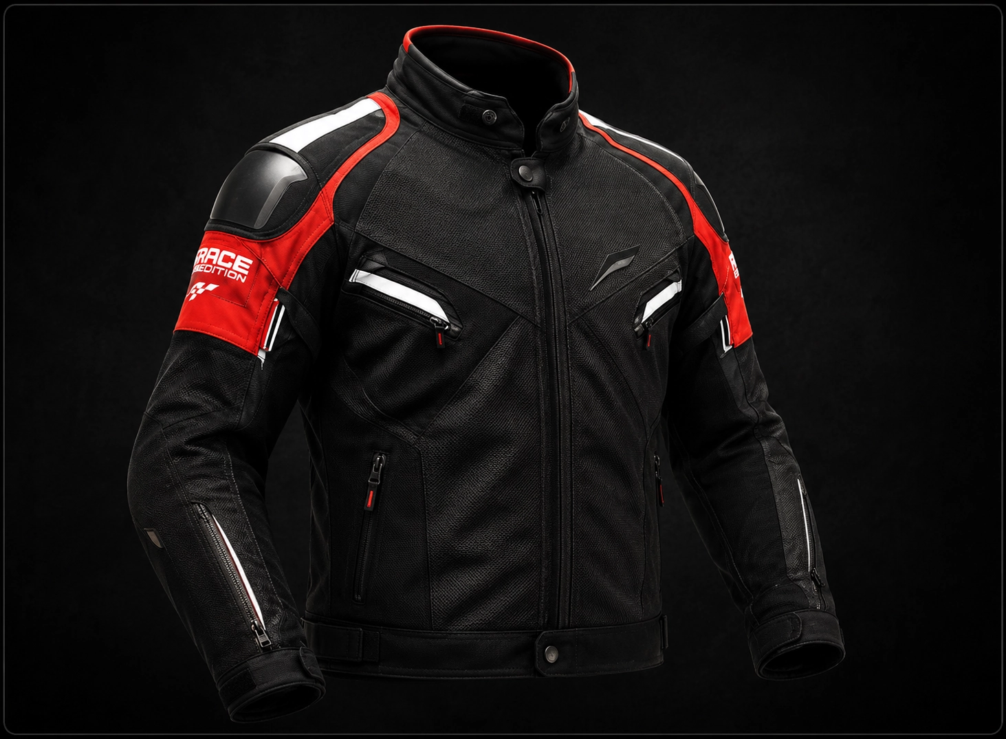 All-weather motorcycle textile jacket for everyday riding